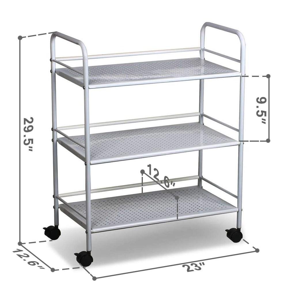 World Pride Rolling Salon Trolley Cart, 3 Tier, White: Beauty