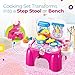 WolVol 2-in-1 Folding Kitchen Cooking Set - Pretend Kitchen Playset w/Lighted Stove, Pots, Utensils, Vegetable & Play Foods - Lights and Sounds - Non Toxic Learning Toys for Kids