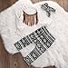 3pcs Newborn Infant Baby Girls Tassels Romper+Pants+Headband Legging Outfits Set (6-12 Months, White&Black)