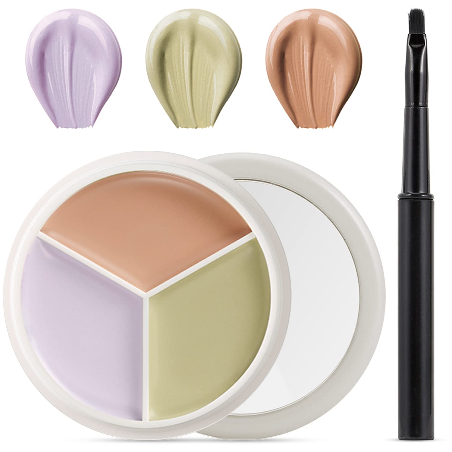 Erinde 3 Colors Mini Concealer Contour Palette, Cream Concealer, Contour And Brighten 3 In 1, Custom Blend Corrects & Conceals Dark Circles, Blemish, Travel Size Makeup Pallet 15g