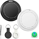 Tracker Tags 2 Pack, Bluetooth Smart Tag for Item Finder, Compatible with iOS Find My, Replaceable Battery & Long Battery Life, Item Locator for Keys, Luggage, Bags, Wallet with Key Chain