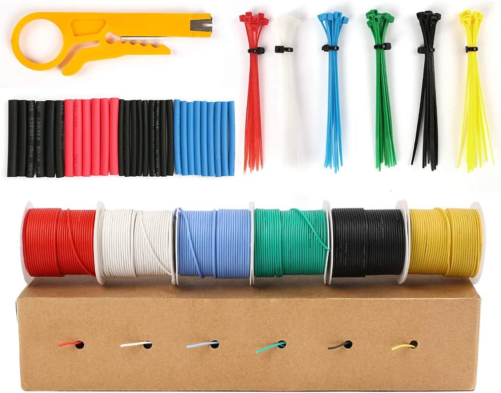 LotFancy 22AWG Stranded Wire, 6 Colors (30 Feet Each) Electrical Wire, Tinned Copper Hookup Wire Kit 22 Gauge 300V for DIY, Flexible, PVC Insulated, UL Approved: Industrial & Scientific
