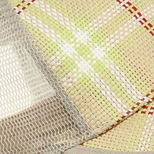 Plaid Straw Trucker Caps-Natural