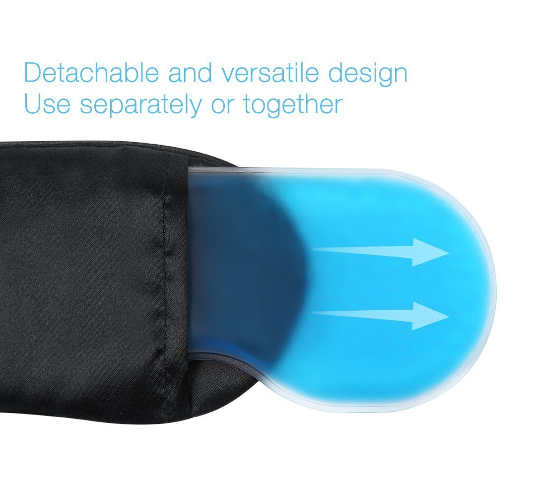 PLEMO Sleep Mask, Gel Pack Eye Shade Set, Hot & Cold Therapy for Insomnia, Puffy Eyes & Dark Circles