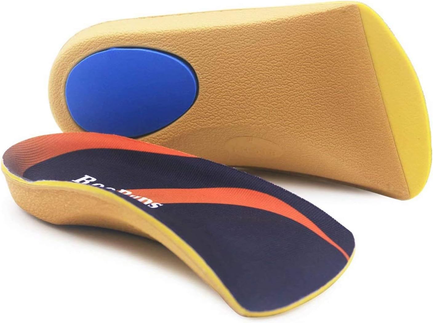 Orthotic Insoles, RooRuns 3/4 High Arch Support Insoles Shoe Inserts for Flat Feet, Plantar Fasciitis, Foot Arch, Feet Fatigue - Heel Cushion for Men, Woman, Deep Blue, Small (3-5.5 UK)