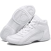 TUOTOM Girls White High Top Cheerleading Shoes Lightweight Youth Cheer Sneakers Hip Hop Training Dance Tennis Shoes