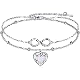 VONALA Evil Eye Anklet 925 Sterling Silver Irish Celtic Knot/Witches Knot/Claddagh/Infinity Heart/Butterfly/Pineapple Chain Hotwife Anklet Foot Ankle Jewerly Gift for Women Mother Wife Sisters