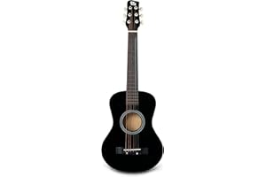 CB SKY 30" Wooden Black Acoustic Guitar for Kids/Boys/Girls/Beginners/Guitar for age 3-5 5-9 (Black)