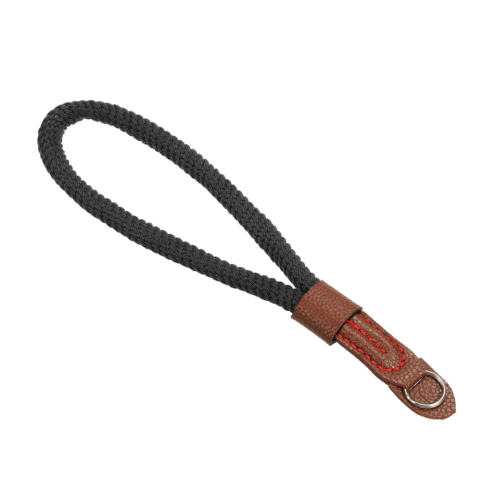 PATIKIL Camera Wrist Strap, Cotton Soft Adjustable Woven Round Cord Rope Hand Grip with Mounting Ring for Outdoor Photography Camera, Black