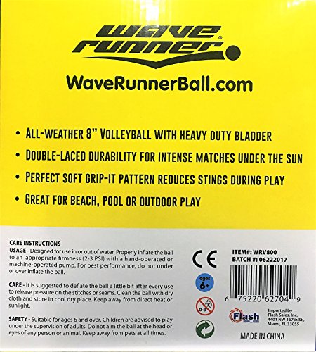 Wave Runner Grip It Waterproof Volleyballl Size 9.25 inches Hydro With "Sure Grip Technology" Let's Play Volleyball in the Water! Bulk available (Yellow)