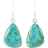 Turquoise Earrings Sterling Silver 925 & Genuine Gemstones