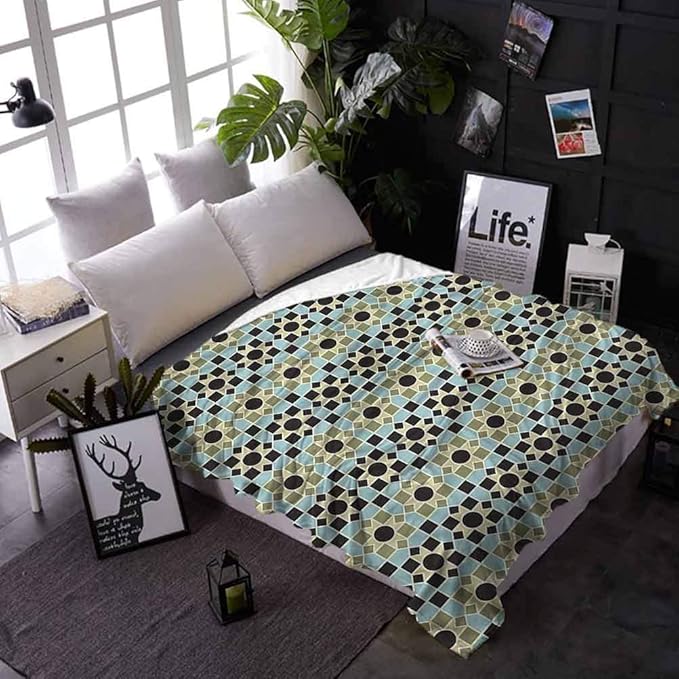 shirlyhome Throw Blanket Arabic Blanket Floral Pattern with