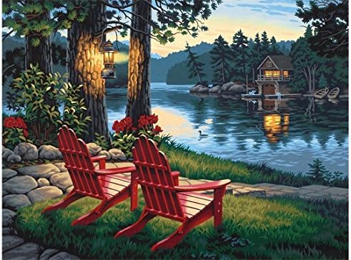 Twuky 5D DIY Diamond Set Full Diamond Diamond Painting Living Room Wall Stickers，chair(14X16inch/35X40CM)