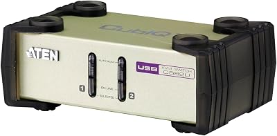 AS ONE Aten CS82U 2-Port PS2 USB KVM Switch Metal Desktop w/ Cables
