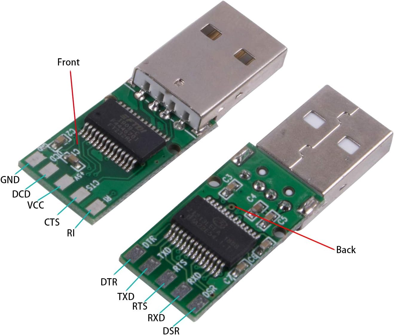Suamdoen USB RS232 Serial Adapter Converter Board FT232RL PCBA Support Win10 Win11, Black - Image 3