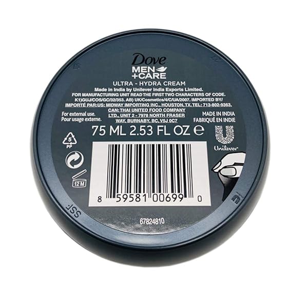 DOVE MEN+CARE ULTRA-HYDRA CREAM WITH 24 HOUR MOISTURIZATION, 2.53 FL OZ