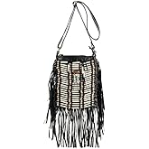 Boho Bag Round S | Real Leather | Fringe Purse | Bohemian Bags