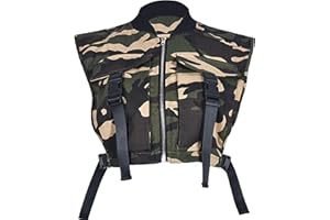 Bnigung Women's Sexy Crop Cargo Vest Sleeveless Buckle Zip Up Vest Jacket Tops Steampunk Streetwear with Pockets