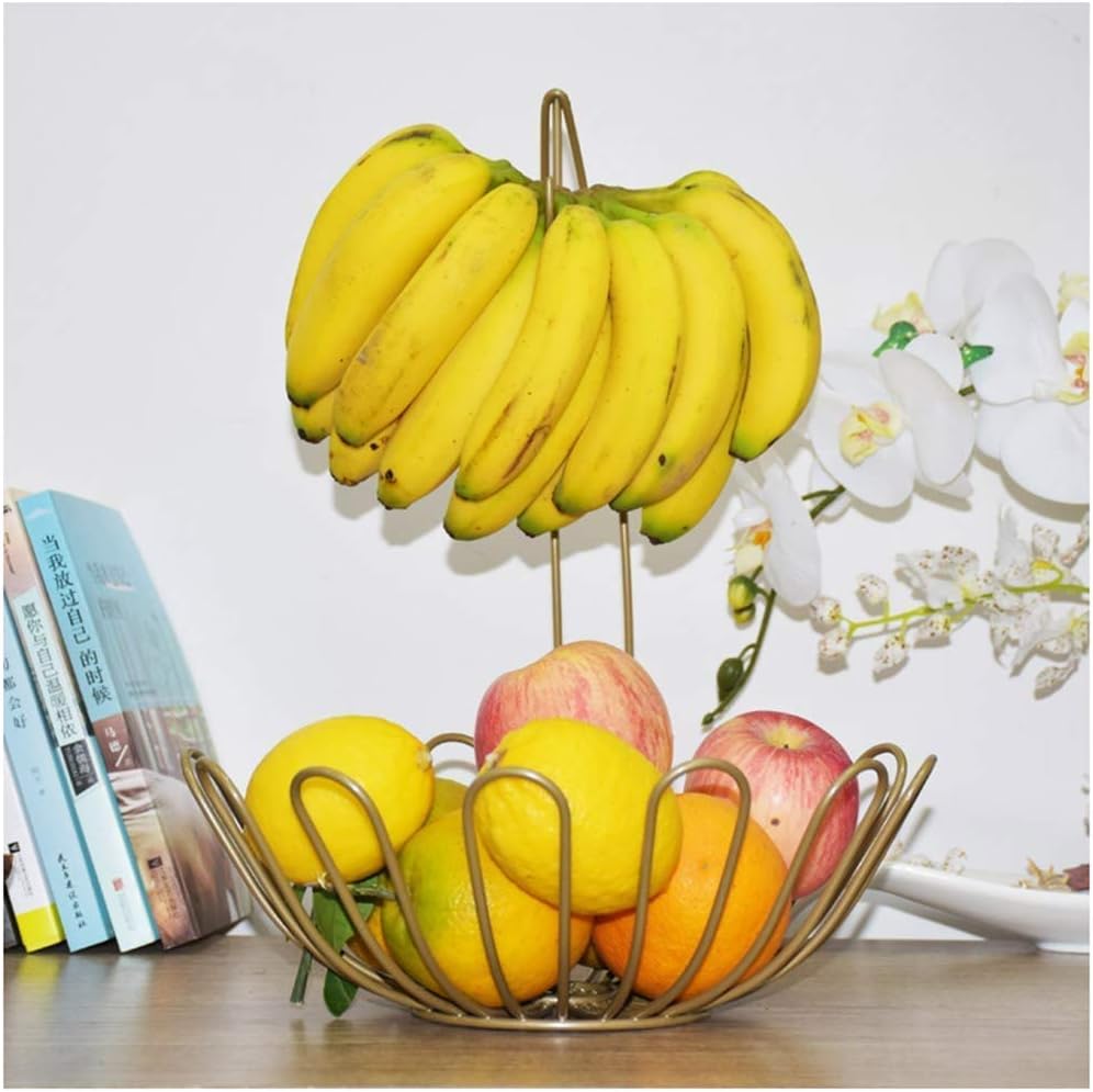 Fouvin Présentoir à fruits à 3 étages pour plus d'espace sur le plan de travail, blanc, en métal, avec 3 bacs de rangement, taille : 31 cm, 25 cm, 20 cm