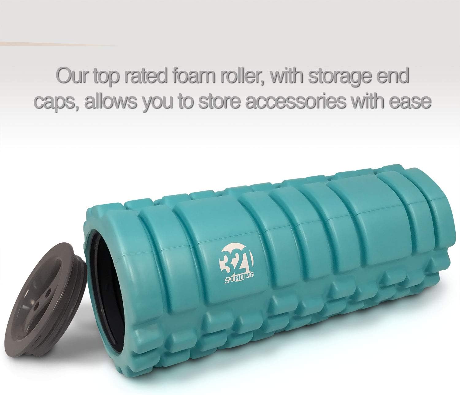 321 STRONG 5 in 1 Foam Roller Set Includes Hollow Core Massage Roller with End Caps, Muscle Roller Stick, Stretching Strap, Double Lacrosse Peanut, Spikey Plantar Fasciitis Ball, All in Giftable Box : Sports & Outdoors