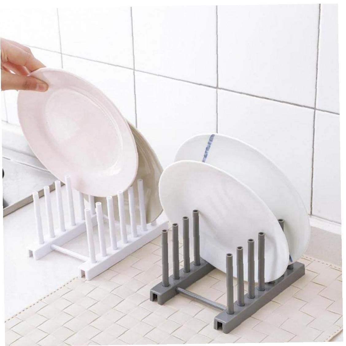 Angoter Escurridor de plástico Plegable Estante para Platos de Cocina
