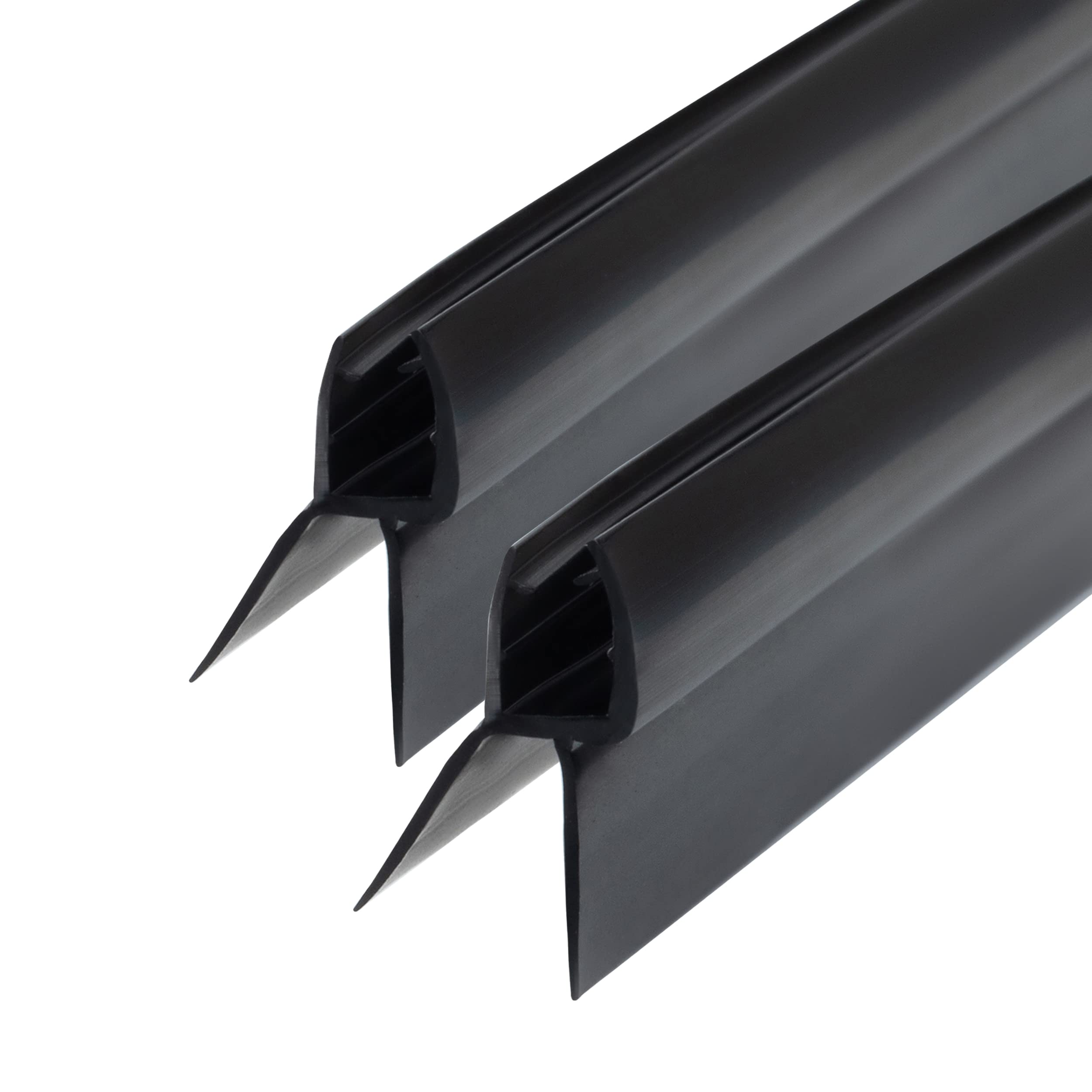 DOPPOSO 2 x Shower Seal Black 80 cm for 5 mm/6 mm Glass Thickness for Shower Door, Shower Cubicle, Bathtub