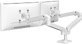 Ergotron LX Pro Premium Dual Monitor Arm White for 27 Inch Monitors 4-22 lb
