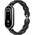 PINHEN Mi Band 8 Replacement Band,Ring Buckle Adjustable Silicone Watch Bracelet Stylish Design Straps Compatible with Xiaomi Mi Band 9 Wristband