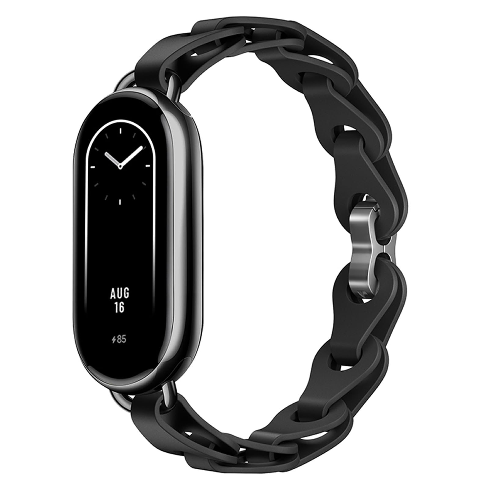 XIHAMA Band Compatible with Xiaomi Smart Mi Band 8 Strap, Silicone Bracelet with Ring Buckle Replacement Watch Straps for Mi Band 8 Ladies Women Smartwatch Bands (Black)