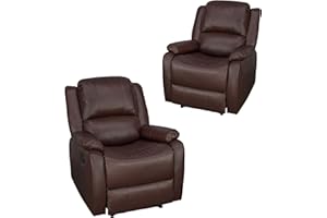 RecPro Charles Collection | 30" Zero Wall RV Recliner | Wall Hugger Recliner | RV Living Room (Slideout) Chair | RV Furniture | RV Chair (Mahogany, 2-Pack)