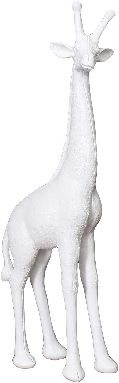 Otartu 21 inch Giraffe Statue White Color fold Surface Treatment Home Decor,Decorative Object Piece for Home Office Tabletop and Desktop