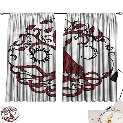 Amazon Com Denruny Adjustable Tie Up Shade Rod Pocket Curtain