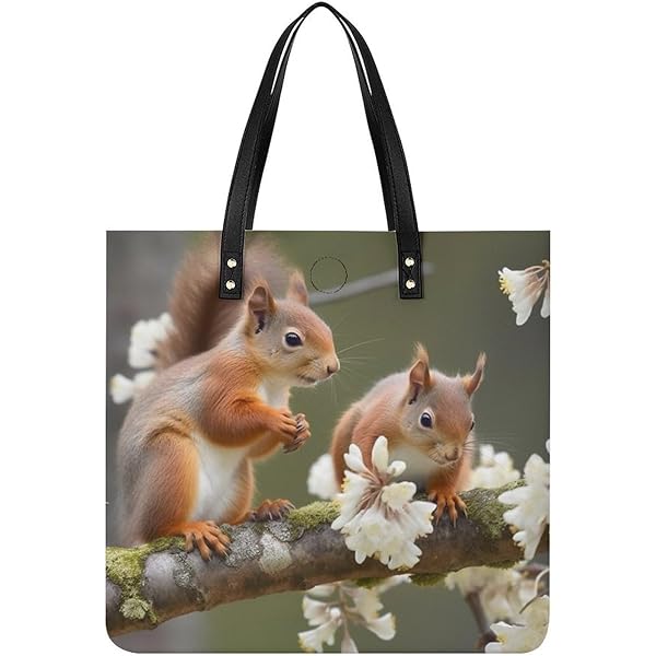 Hedgehog in Floral Wreath Leather Handbags Crossbody Bags for