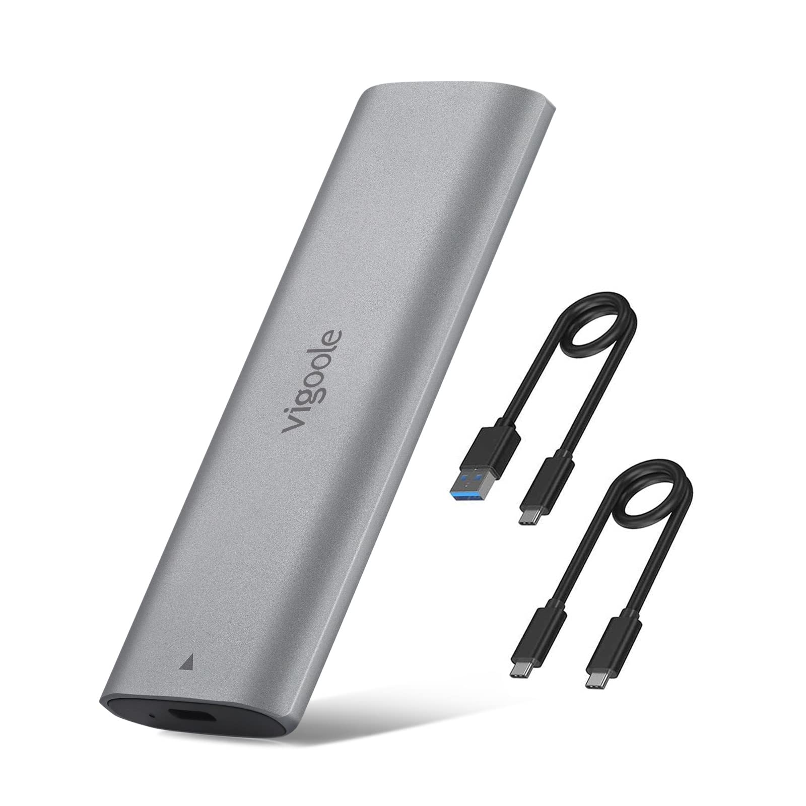 vigoole M.2 SSD ケースSATA/NVMe 両対応 外付けケース工具が不要 RTL9210B高性能チップ USB C エンクロージャUSB3.1 Gen2 10Gbps高速データ転送UASPサポート Trim指令 2242/2260/2280 SSD対応 M.2 SSD 変換アダプタ エンクロージャ適格請求書商品画像
