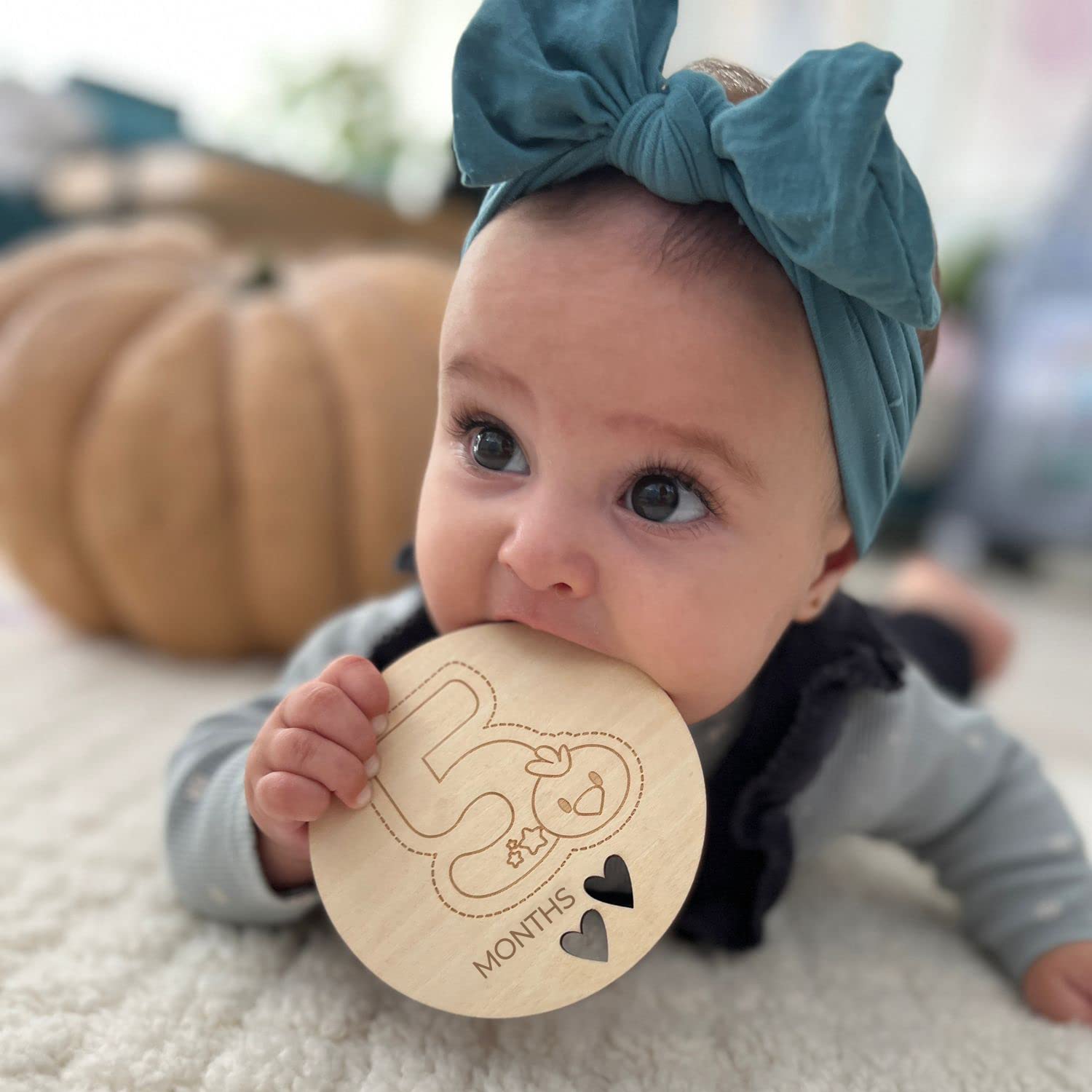 nagu Baby Milestone Cards | Set of 12 Wooden Monthly Milestone Cards | Baby Shower Gifts | Newborn Essentials