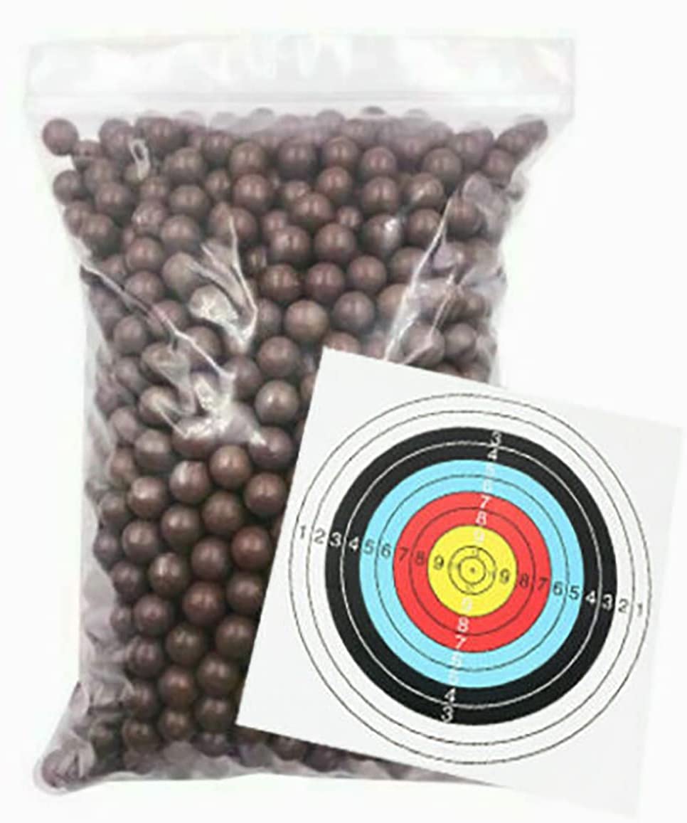 Gadgetking 1000 x Mud Balls + Target Catapult Ammo Sling Shot 9mm 10mm Ball Bearings Clay Target Hunting Practice Shooting Range Solid Round Ammunition