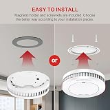 XINDUM Smoke Alarm 10 Years Battery 3 Pack, 85dB, Test/Mute, Magnetic Holder view 7