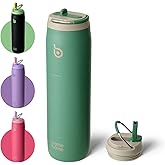 BOTTLE BOTTLE Stainless Steel Water Bottle with Straw Lid and Handle 32 oz Vacuum Insulated Cup for Sports Travel Gym Hiking, Leak-Proof Wide Mouth Water Bottles for Men,forests