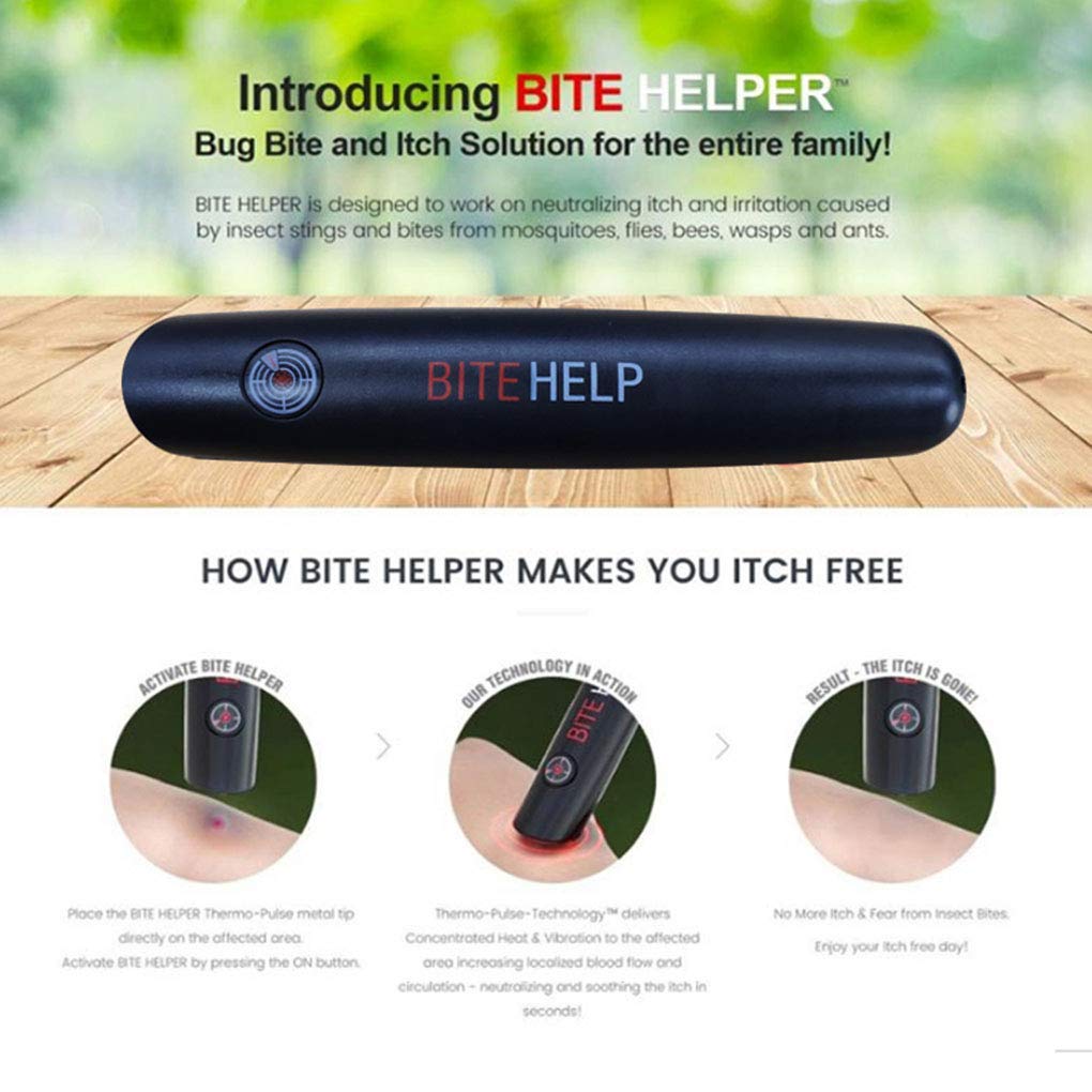 Angoo Mosquito Bite Itching Relief Pen Stopper Reliever Children Adults Electric Anti Itch Tool for The Entire Family (Black)