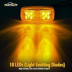Partsam 14x Red/Amber Double Bullseye led Light