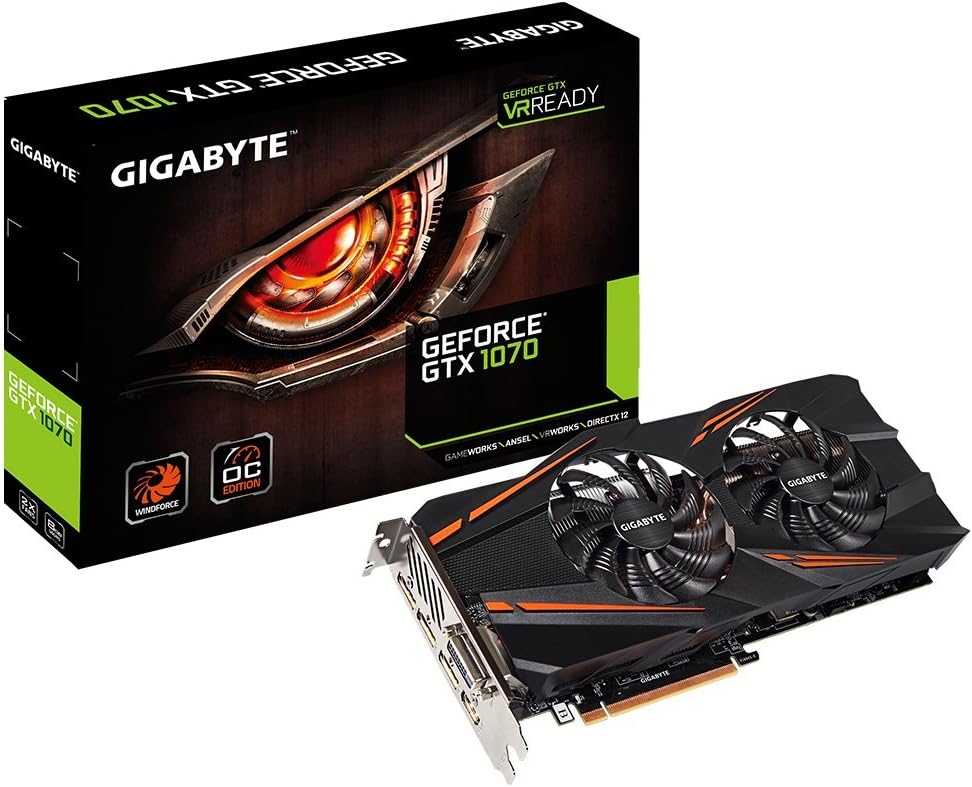 Gigabyte GTX 1070 Windforce OC 8GB GDDR5 PCI Express x16 3.0 HDMI Graphics Card