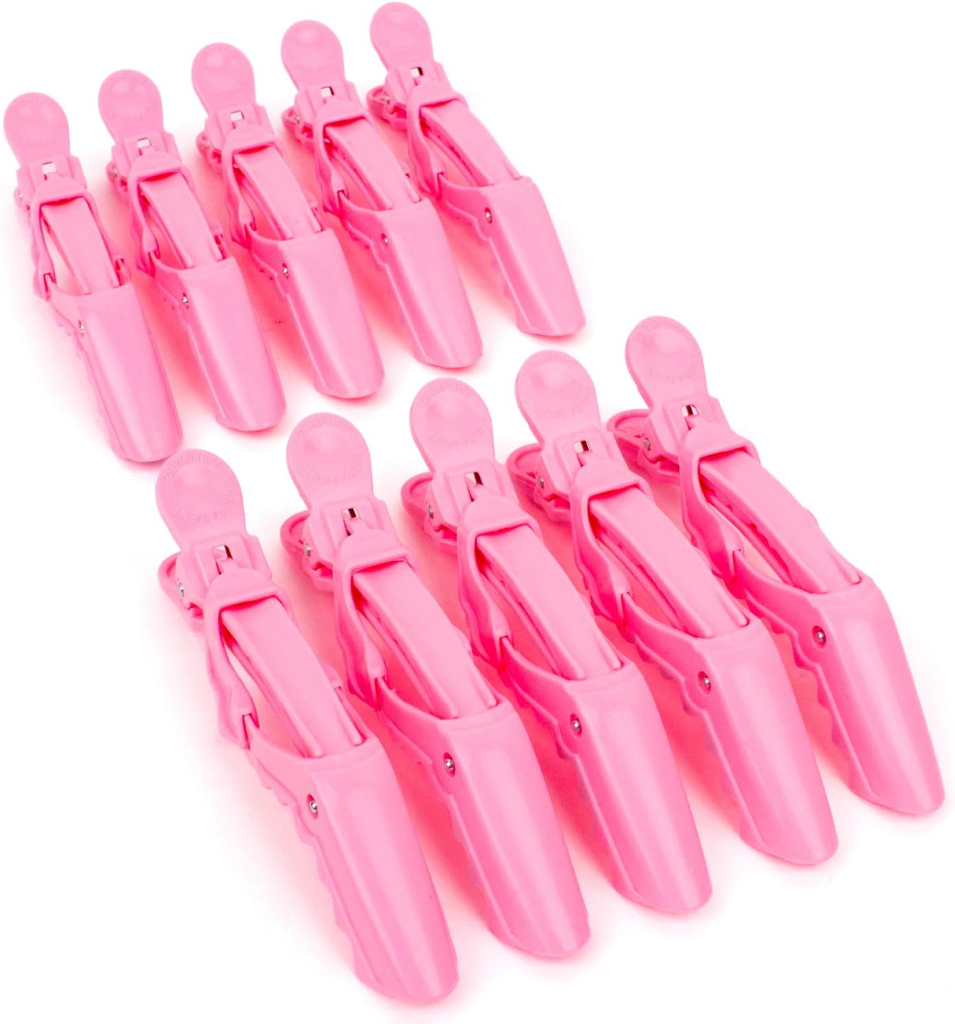 The Hair Shop Shark Clip | Enhanced Croc Crocodile Alligator Grip Clip (2nd Generation) | Sectioning Tool for Women | US Patented | Professional Salon Quality - Made In Korea (10 Pack) (Pink)