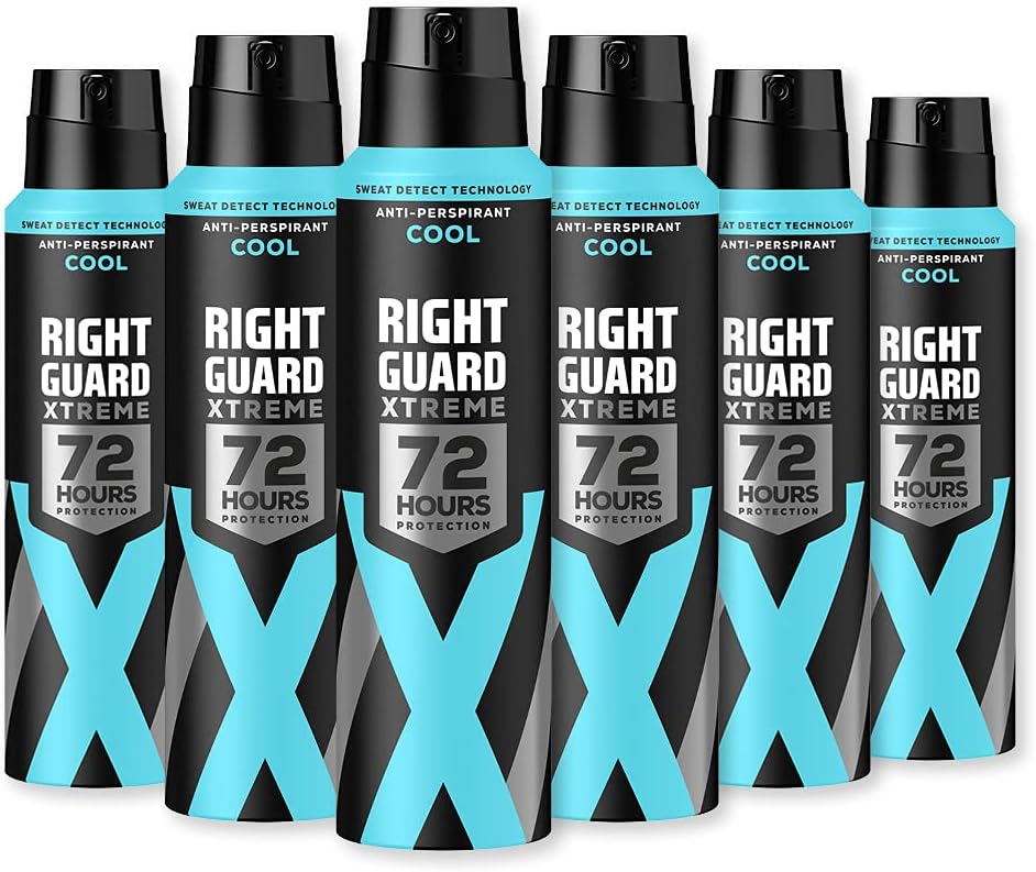 Right Guard Xtreme Cool Anti-Perspirant Spray 6 x 150 ml Multipack