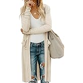 Alaster Queen Women's Hooded Long Cardigans Open Front Long Sleeve Lightweight Cardigan for Women with Pockets