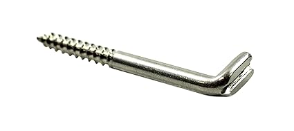 SN-TEC Schraubhaken/Wandhaken Edelstahl A2 rostfrei gerade 65mm mit Schlitz (10 Stück)