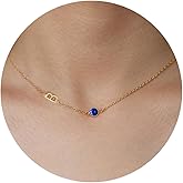 Valentines Day Gifts for Her, Birthstone Rings for Women Birthday Gifts for Teen Easter Basket Stuffers Initial Necklace Initial A-Z Birthstone Necklace Mom Birthday Gifts Christmas Anniversary Jewelry