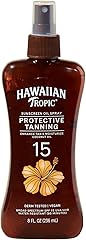 Hawaiian Tropic Sunscreen Protective Tanning Dry Oil Broad Spectrum Sun Care Sunscreen Spray - SPF 15, 8 Ounce, Sun