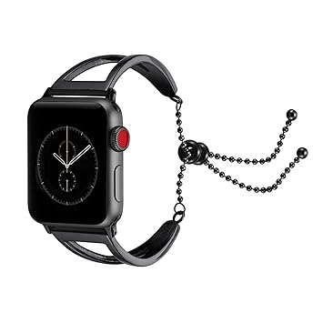Amazon Com Bracelet For Apple Watch Band 38mm 40mm Classy Stainless Steel Cuff Adjustable Watch Band Strap Bracelet Wristband Unique Fancy Style For Women Girls With Pendant For Apple Watch Series 4 3