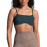 Aoxjox Women's Define Sculpt Bandeau Bras Workout Curved Training Fitness Running Yoga Crop Tank