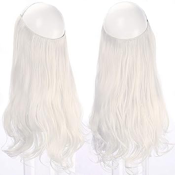 Amazon Com Platinum White Blonde Halo Hair Extension Long Secret